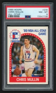 1989 HOOPS CHRIS MULLIN #230 ’89 NBA ALL-STAR GAME GOLDEN STATE WARRIORS HOF – PSA 8 NEAR MINT-MINT