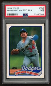 1989 TOPPS FERNANDO VALENZUELA #150 LOS ANGELES DODGERS HOF – PSA 7 NEAR MINT