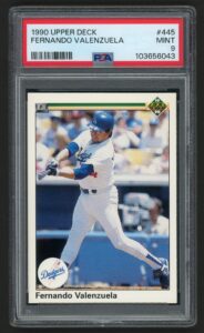 1990 UPPER DECK FERNANDO VALENZUELA #445 LOS ANGELES DODGERS HOF PSA 9 MINT